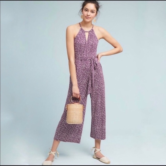 Anthropologie Pants - Anthropologie Purple Floral Jumpsuit